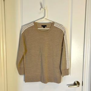 J Crew Merino wool top with lace sleeves size S